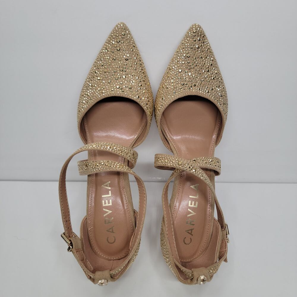CARVELA KROSS JEWEL HEELS, GOLD SIZE 40.5